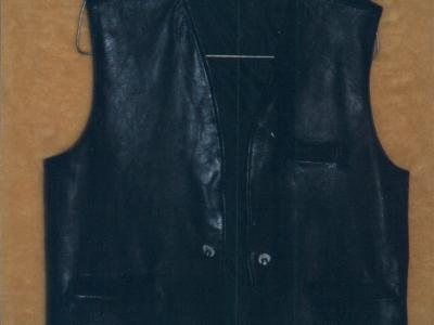 Black Deer Skin Vest with antler buttons