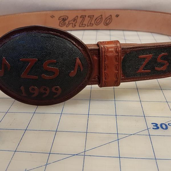 Leather Buckle & Belts, Custom, Full Grain Leather, Hand tooled, Hand made in the Okanagan, Oliver, B.C., Canada.