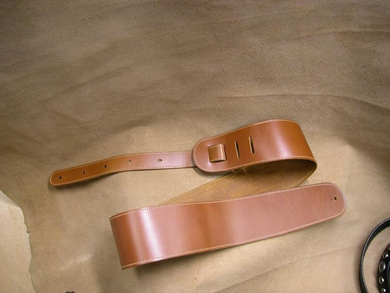 Guitar Strap, Sierra Sand Colour, Adjustable, Custom, Full Grain Leather, Hand tooled, Hand Made in the Okanagan, Oliver, B.C., Canada.